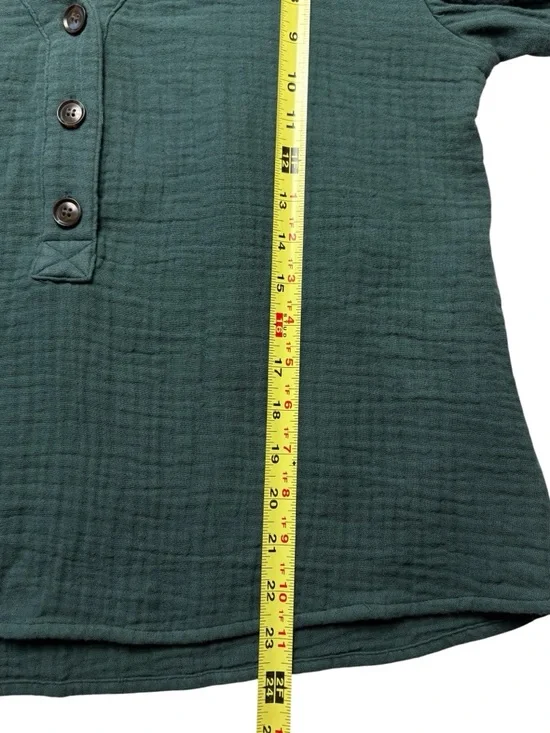 Madewell Lightspun Evert Cotton Gauze Top in Midnight Green • Size Medium - Picture 5 of 7